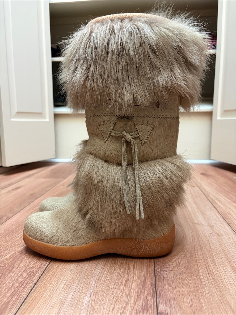 Winter Faux Fur Pull-On Boots - Tan